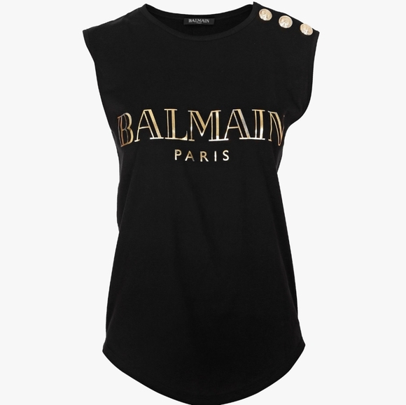 Balmain Tops - BALMAIN Black Tank